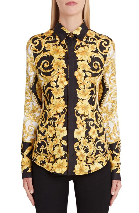 versace inspired silk shirts|versace silk shirt women's.